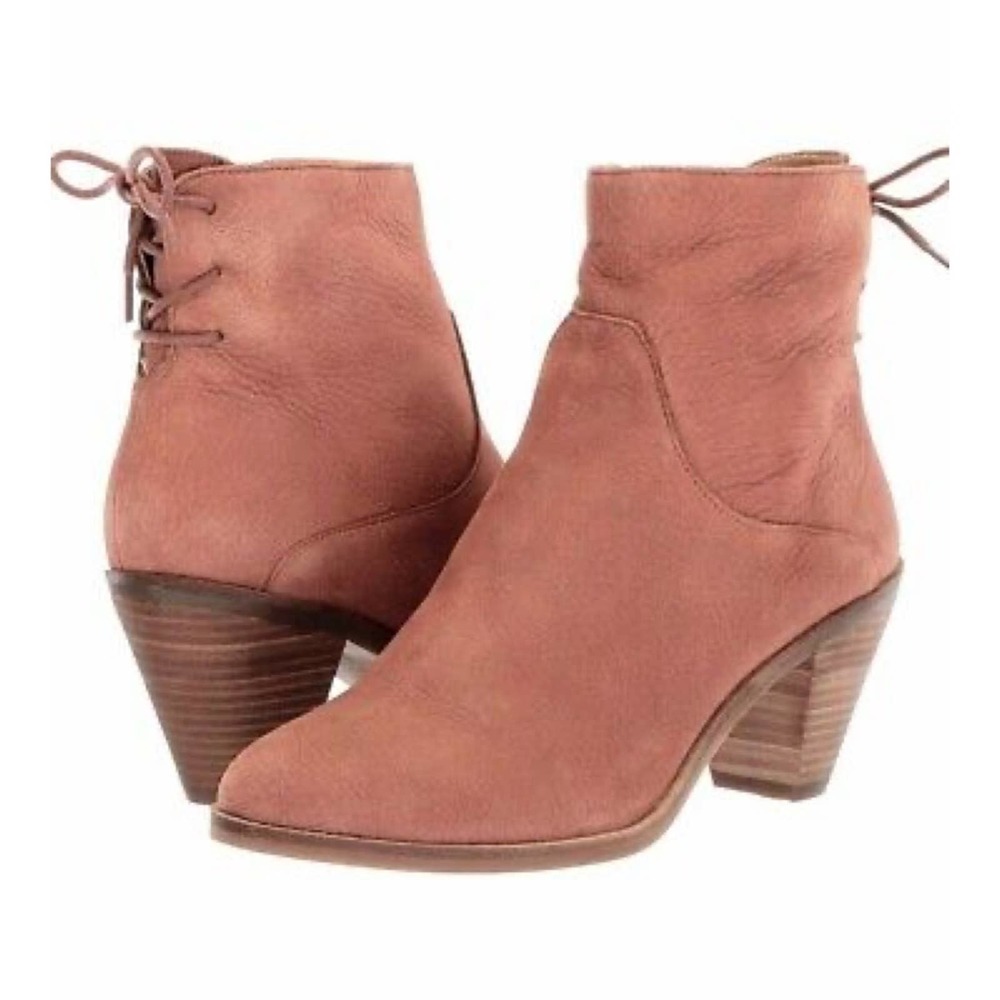 Lucky Brand Rose Suede Lace-Back Ankle Booties
